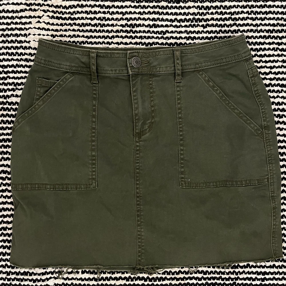 Garage green mini skirt